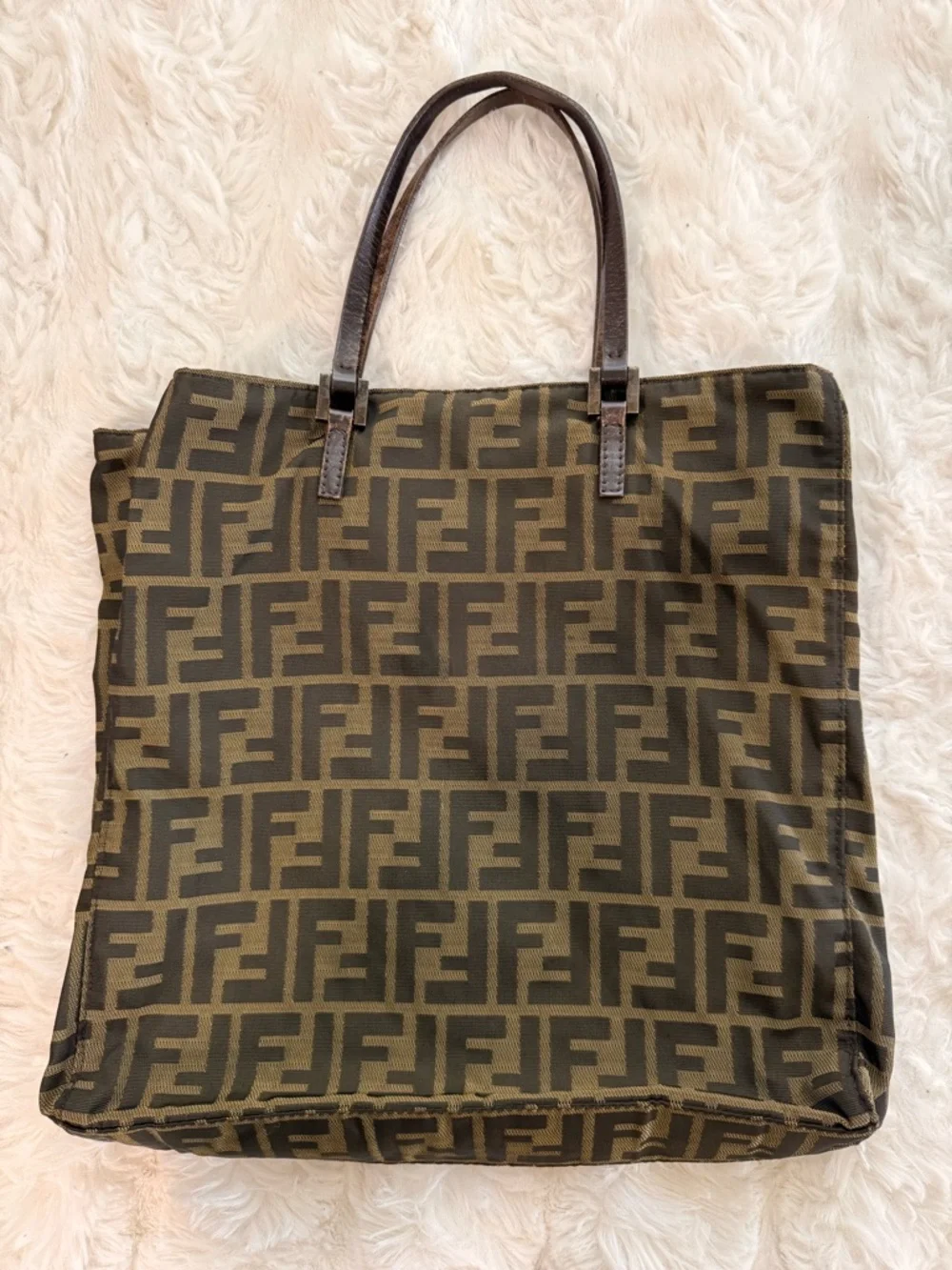 Authentic Vintage Fendi Zucca Canvas Tote - Picture 2 of 10